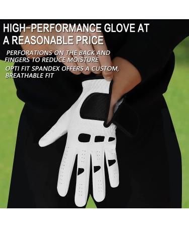 FINGER TEN Men's Golf Glove 2 Pack with Ball Marker - Weathersof Grip, Comfort Fit Sizes S-XXL - Buy Online on GoSupps.com
