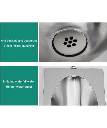 Men's Urinal Wall Mounted Sensor Urinal Commercial Men's Adult Urinal Stainless Steel Urinal Bathroom Toilet High-Efficiency Flushing Urinal Urinal for Bar/Airport (Black Ground Drainage) - Buy Online on GoSupps.com
