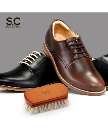 Stone and Clark Horse Hair Shoe Brush - Polish Your Leather to Perfection - Shoe Polish Brush with 100% Horse Hair Bristles & Concaved Beech Wood Handle (Mini White Hair Brush) Premium - Buy Online on GoSupps.com