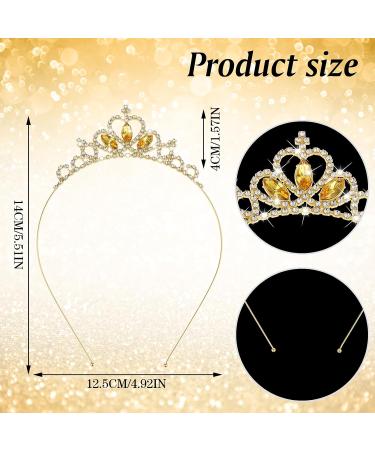 Sibba Princess Tiara Crown Headpieces Hair Hoop Tiara Gems Rhinestone Tiara Head Crown Headband for Girls Wedding Prom Party Costume Christmas Gifts(Gold) - Buy Online on GoSupps.com