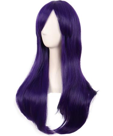 MapofBeauty 28 Inch Dark Purple Curly Hair Cosplay Wig for Women with Side Bangs - Buy Online on GoSupps.com