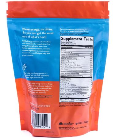 Energy Supplement Powder | Focus & Mental Clarity | Natural Caffeine Jitter-Free Energy | Vitamins B12 & C | NSF Certified | Fruit Punch - 15 Sticks - Buy Online on GoSupps.com