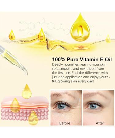  WANFAER Pure Vitamin E Skin Oil Natural Organic Vitamin E Oil for Body Scars and Cuticles Hair and Face Cold Pressed Cruelty-Free Skin Repair - Buy Online on GoSupps.com