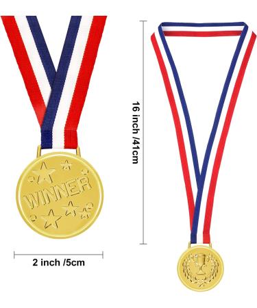 SONHPU 12 Pieces Gold Award Medals with Neck Ribbon - 2 Inches Olympic Style Metal Winners - Buy Online on GoSupps.com