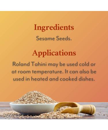 Roland Foods Tahini: Pure Ground Sesame Seed Specialty Imported 1-Pound Jar - Buy Online on GoSupps.com
