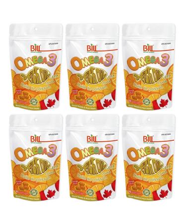 Bill Orange Burst Omega-3 Fish Oil 90 chewable softgels in bag (6 packs)