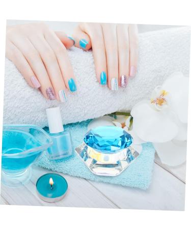 POPETPOP 1pc Nail Art Crystal Cup Containers with Lids Diy Powder Holder Jewelry Holder Nail Powder Container Nail Art Liquid Cup Clear Glass Crystal Cup Crystal Art Glass Acrylic Self Made 7.5x6cm Blue - Buy Online on GoSupps.com