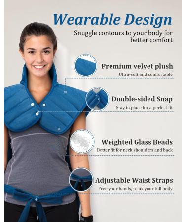 HOERMIGON Heating Pad for Neck and Shoulders and Back - Blue - Buy Online on GoSupps.com