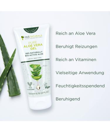 PraNaturals Aloe Vera Gel 200ml - Soothing & Nourishing Natural Moisturizer (Pack of 3) - International Shipping Available - Buy Online on GoSupps.com
