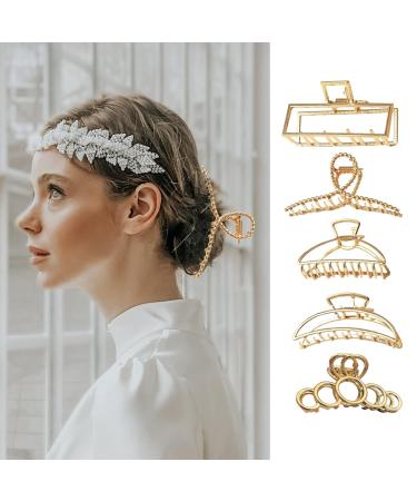 5 Slipproof Metal Hair Clips for Thick & Thin Hair - Stylish Claw Clips for Women - Buy Online on GoSupps.com