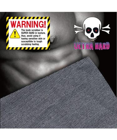 Japanese Exfoliating Washcloth | Extra Rough Texture for Fluffy Lather | Back Scrubber for Dead Skin Removal | Loofah for Women and Men - Black - Buy Online on GoSupps.com