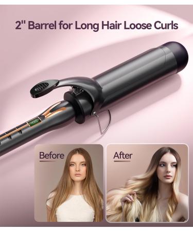 2 Inch Curling Iron for Long Hair - Large Barrel 14 Heat Settings Ceramic with Argan Oil - Perfect Loose Curls - Buy Online on GoSupps.com