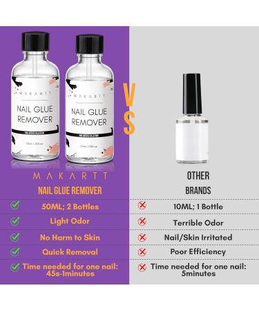 Makartt Nail Glue Remover Kit - 100ml Acetone-Free Professional Nail Tip Art - 2x50ml Set for Easy Removal - Buy Online on GoSupps.com