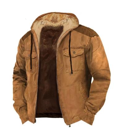 Hanxiulin plush jacket oversize warm lined fleecemantel men's winter jacket jacket long hood fleece jacket oversized light quilted jacket coat outerwear fleecet