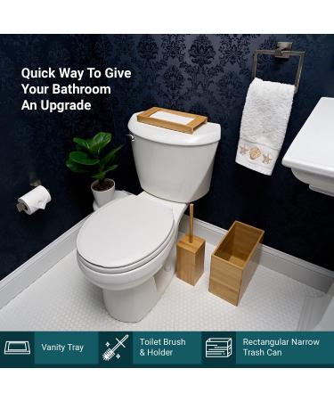 Bamboo Bathroom Trash Can Set - 3 Piece Set by A Better Way Home Products - Buy Online on GoSupps.com