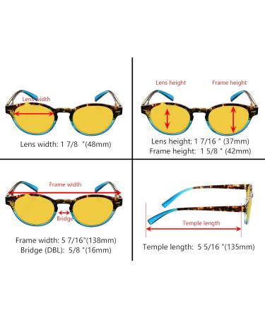 Eyekepper 3 Pack Round Blue Light Blocking Reading Glasses for Women - Stylish Amber Tinted +0.50 Strength Readers - Buy Online on GoSupps.com