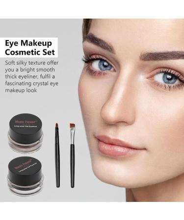 Buy Music Flower 2-in-1 Gel Eyeliner & Eyebrow Color Set - Waterproof Long-Lasting Makeup with Brushes - International Shipping Available - Buy Online on GoSupps.com