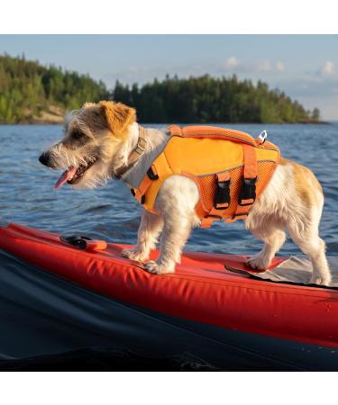 Asenku Dog Wowers for All Sizes | Adjustable Ripstop Life Jacket with Handle & Reflective Strips for Boating Swimming & Surfing - Orange - Buy Online on GoSupps.com