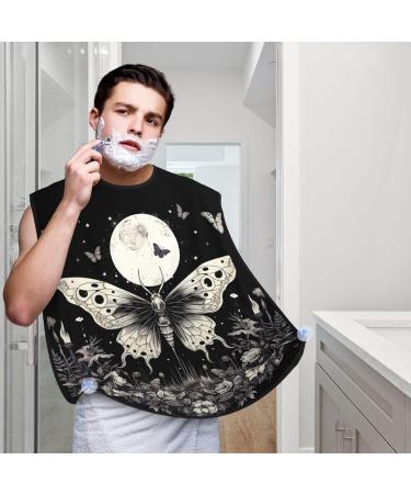 Skull Butterfly Gothic Beard Bib | Halloween Hair Catcher & Non-Stick Grooming Cloth | Best Beard Grooming Apron & Unique Gifts for Men - Buy Online on GoSupps.com