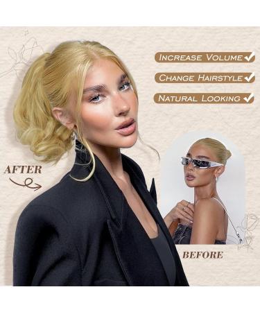 22cm Short Wavy Ponytail Extension - Thick Synthetic Ash Blonde Clip-In Hairpiece for Natural Look | Barsdar Kamm Clip - Buy Online on GoSupps.com