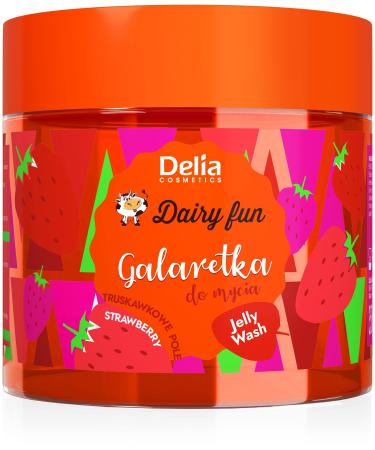 Delia Cosmetics Delia Cosmetics - Dairy Fun - Strawberry Gel for Body Washing - Cleans and Refreshes - Scented and Smooth Skin - Intense Strawberry Fragrance - Natural Extracts - 350g
