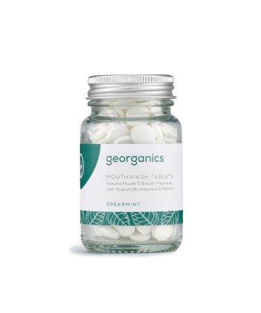 Georganics - pastillas org nicas de enjuague bucal - tabletas refrescantes para eliento con bicarbonato de sodio y mentol - vegano y cruelty free sin fl or et sls - menta verde - 720 tabletas spearmint 180 piece (1 Pack) - Buy Online on GoSupps.com