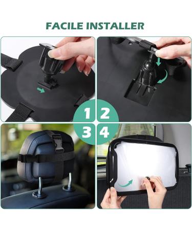 Vinabo Baby Car Mirror - 100% Shatterproof, Adjustable Rear View Mirror for Newborns | Drive Safely with this Baby Essential and Monitor Your Child on the Go - Buy Online on GoSupps.com