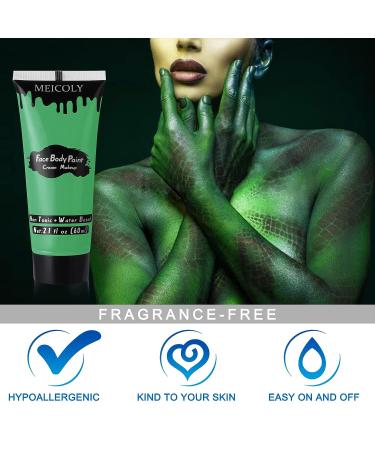 MEICOLY Green Cream Face Body Paint - Christmas Grinch Costume, Camouflage Hunting, Halloween SFX Makeup for Adults and Children - Buy Online on GoSupps.com