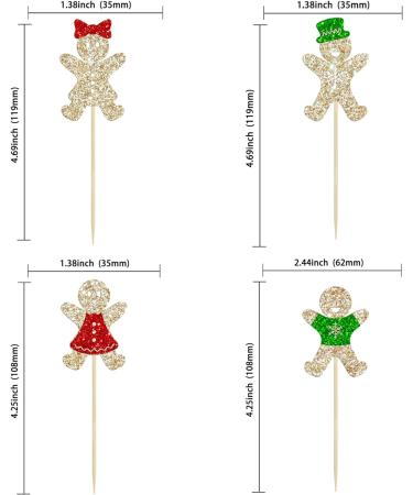 24Pcs Gingerbread Gender Reveal Cupcake Toppers Christmas Gingerbread Man Boy or Girl Cupcake Picks Xmas Holiday Theme Gender Reveal Baby Shower Party Decor Supplies Multicolor-16 - Buy Online on GoSupps.com