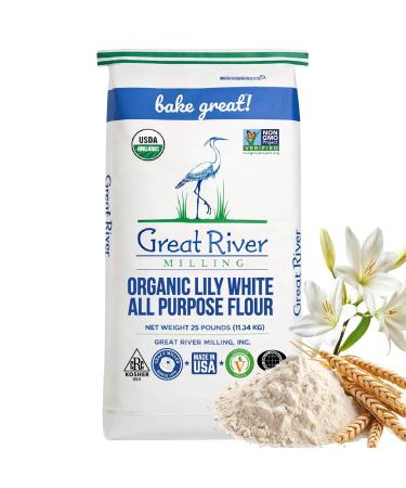 Great River Organic Milling, Lily White Bread Flour, All-Purpose, Organic Unbleached & Unbromated , 25 Lb (Pack Of 1) - Buy Online on GoSupps.com