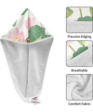 Lotus Flower Leaf Hair Towel 2 Pack | Super Absorbent Quick Dry Hair Turbans for Women & Girls - Buy Online on GoSupps.com