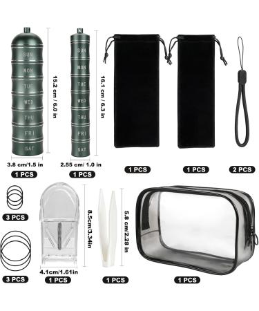 Buy Circular Pill Organizer (2 Pcs) - 7-Day Large & Small Pill Boxes | Aluminum Medicine Organizer for Vitamins & Fish Oil - Buy Online on GoSupps.com