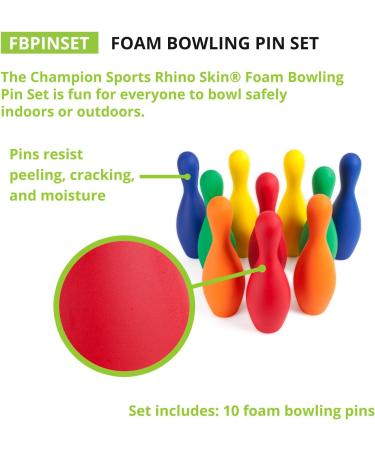 Champion Sports Multicolor Weighted Foam Bowling Pins Set - Ideal for Training & Kids Games - Buy Online on GoSupps.com