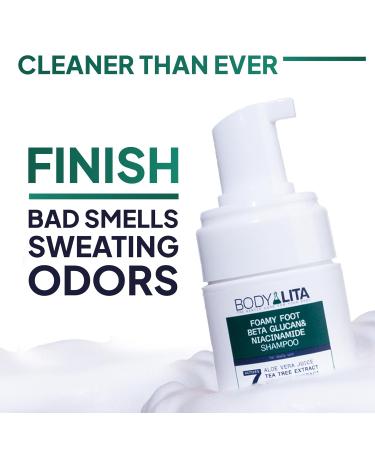 BodyLita Foamy Foot Shampoo Removes Odor Daily Deodorising Deep Hydration Foot Odor Eliminator for Feet 3.38 Fl Oz (1) - Buy Online on GoSupps.com