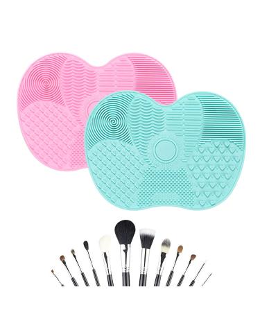 TSHAOUN Silicone Makeup Brush Scrubber Pad - 2 Pack Green & Pink | Effective Cosmetic Cleaning for Flawless Makeup Application - Buy Online on GoSupps.com
