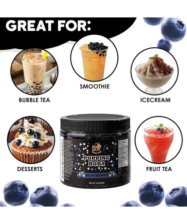 Popping Boba Pearls | 1LB (454g) | Bursting Tea Balls for Drinks Desserts Smoothies and Snack Toppings | Bubble Tea Tapioca Pearls Mix Kit (Blueberry) - Buy Online on GoSupps.com