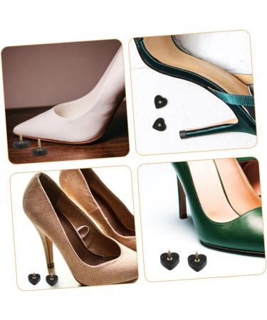 5 Pairs Heart Shaped High Heel Pads - Replacement Heel Caps for Shoe Repair - PVC Heel Tips - Black Shoe Spikes (2.00x2.00x2.00CM) - International Shipping - Buy Online on GoSupps.com
