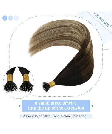 Youngsee Nanoring Extensions | Balayage Real Hair 55cm | Brown Blonde 1g Nano Rings | Remy Smooth 50g #2/6/24 - Buy Online on GoSupps.com