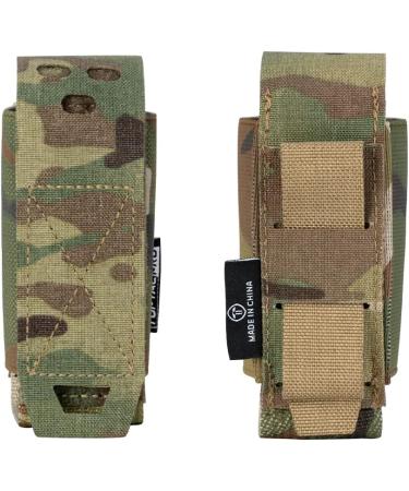 TOPTACPRO Molle Flashlight Holder Magazine Pouch Tactical Pouches Flashbang Pouch Portable Multiuse Tool Pouches for Duty Belt Vest Backpack 500D Cordura Nylon A:Multicam - Buy Online on GoSupps.com