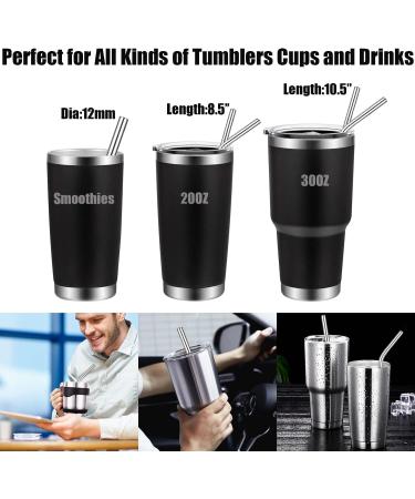 POLIGO 16pcs Colorful Rainbow Stainless Steel Straws with Case - Reusable Metal Straws for Yeti Tumbler - Includes Cleaning Brushes - Ideal for Smoothies and Bubble Tea - Buy Online on GoSupps.com