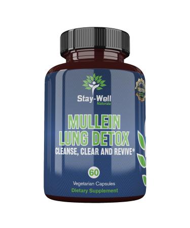 Mullein Lung Detox for Smokers to Support Healthy Lungs and Clear Breathing All-Natural Lung Cleanse Herbs and Proven Nutrients 60 Capsules