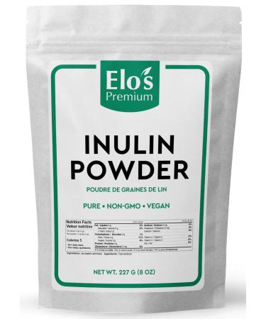 Organic Inulin Powder (227g) by Elo's Premium| 100% Food Grade Inulin Powder | Packaged in Canada| Used As A Source Of Fibre | Pure &Non-GMO | Dissolve In Water Or Use In Baking