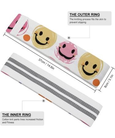 Shop Stylish Pastel Smiley Face Resistance Bands - Fabric Exercise & Fitness Bands for Optimal Performance - Buy Online on GoSupps.com
