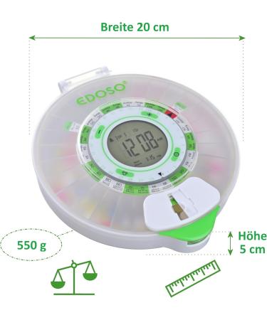 Edoso Automatic Medication Box with 9 Alarms & Large Display | Ginkgo Biloba Supplement for Forgetfulness & Light Dementia | International Shipping - Buy Online on GoSupps.com