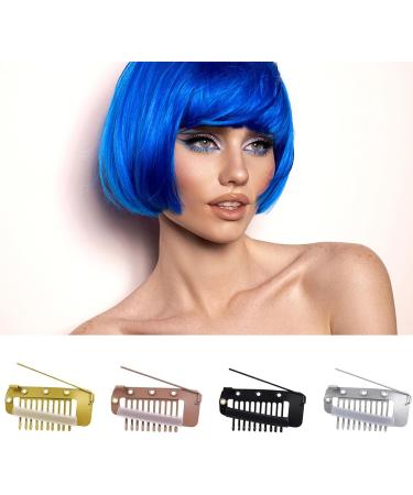 16 pcs Chunni Clips with Safety Pins 10-Teeth Strong Dupatta Clips Hair Extension Clips Invisible Strong Wig Fixed Clips for Dupatta beret Hijab & Tikka Setting (4 colors) - Buy Online on GoSupps.com