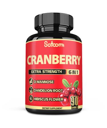 Satoomi 6in1 Cranberry Pills for Women - 3-Month Supply - 6 Herbal Ingredients Extract - 90 Veggie Capsules
