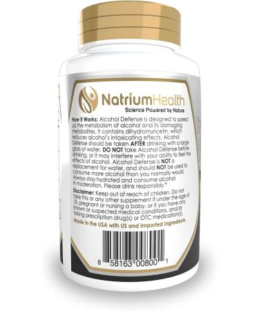 Alcohol Defense Capsules | 60 Count | Promotes Healthy Alcohol Metabolism | Contains Dihydromyricetin Ginger Extract 60 Count (Pack of 1) - Buy Online on GoSupps.com