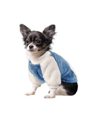 Namsan dog sweater for small dogs winter dog sweater with pick-up design warm fleece dog sweater for small dogs/puppy blue s s blue