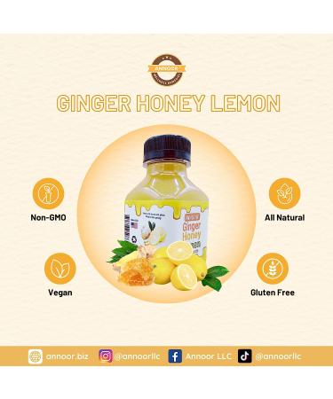 Annoor 100% Raw Honey with Pressed Ginger & Lemon Juice Concentrate - Detox Water Refresher, Tea, Cocktail & Dressing - 12.5 Fl Oz - Buy Online on GoSupps.com