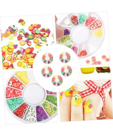 Housoutil 5pcs Fruit Clay Nail Art Fruit Slices Diy Nail Art Stickers Hair Parting Tool for Finger Polymer Slices Fruit Nail Decoration Fruit Slice Nail Sticker Boxed Disc - Buy Online on GoSupps.com